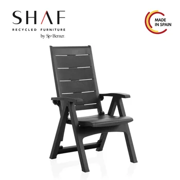 SHAF | Fotelis Multiposicion recliner Legno už sodas, terasa arba baseinas Balta, Wenge ir antracite